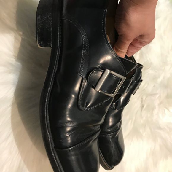 Fratelli Strap Cap Toe Dress Shoes Black Leather ITALY 10.5 EU43 main image 5